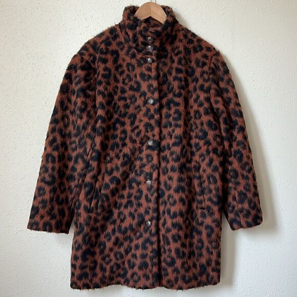 NWT MARINE LAYER Stephanie Cocoon Coat in Cheetah Size M - Picture 3 of 12